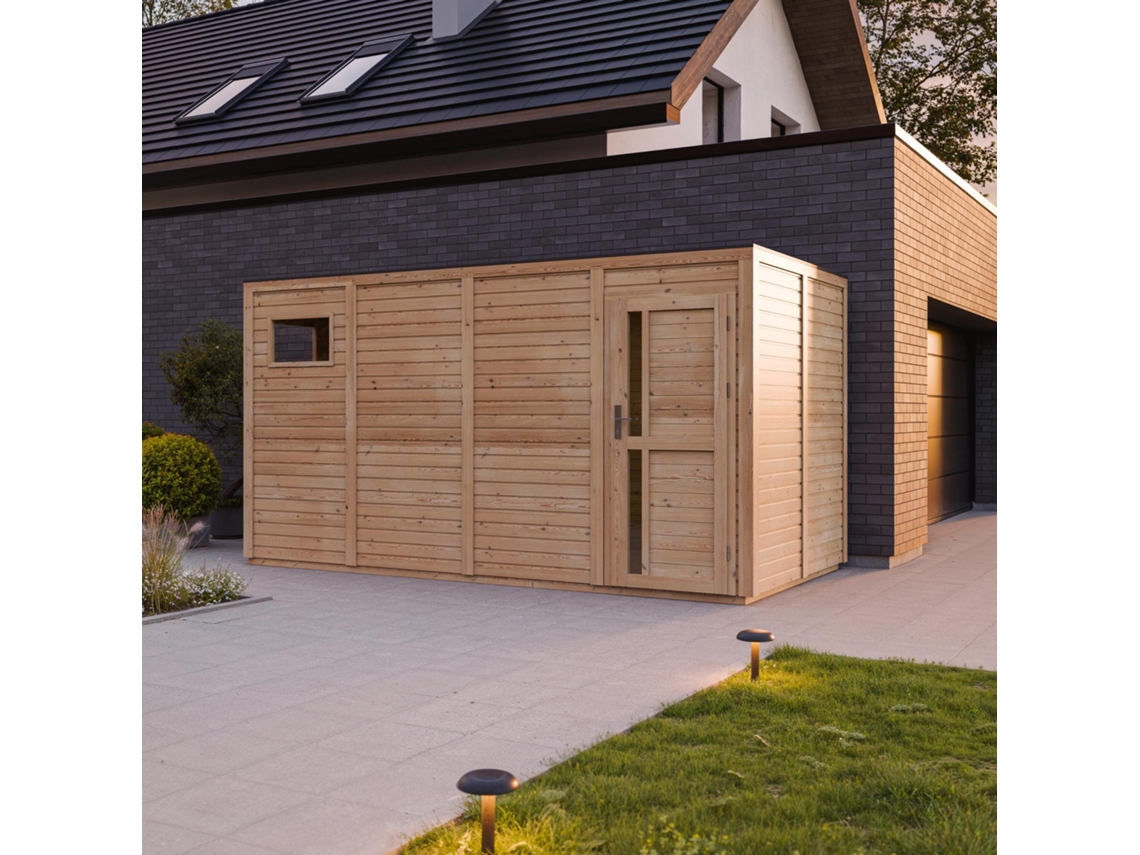 Caseta Jardin Exterior Madera 8,16 M² Caseta De Almacenamiento Con Paredes De 17 Mm Y Puertas De Panel De Madera Maciza Timbela M327f1