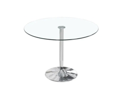 Mesa Redonda de Cristal Templado 90cm. Comedor o Cocina Gris SALDOSYSTOCKS