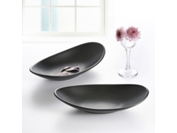 Vajilla de melamina de porcelana negra con efecto helado, plato en forma de barco, plato para sushi con carne cruda a la parrilla