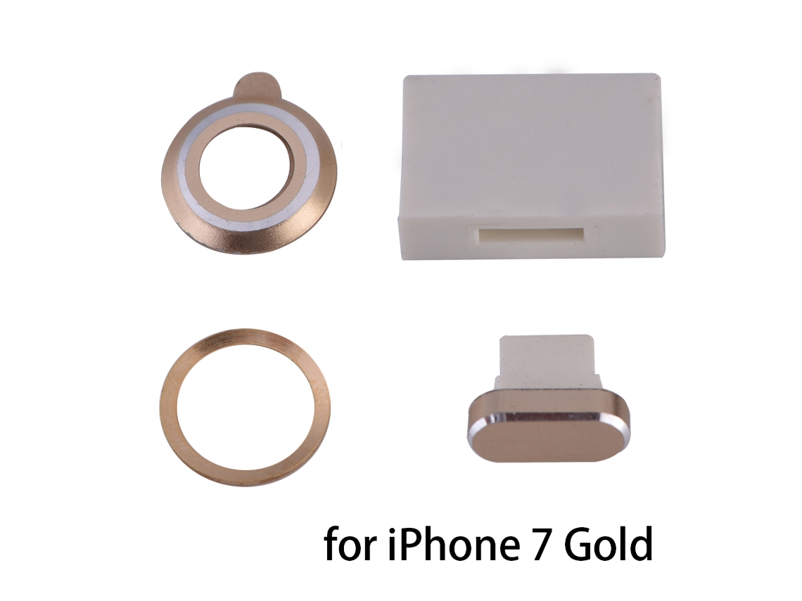 Juego De Protector De Cámara De 4 Piezas Con Pegatina De Huella Digital Y Tapón Anti-polvo Para Iphone 7/7plus