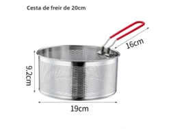 Cesta Para Freír De Acero Inoxidable 307 (20 Cm), Escurridor De Fideos, Cuchara Para Freír, Diseño Antidesbordamiento.