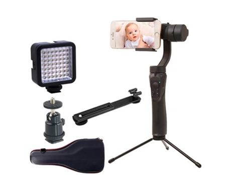 Estabilizador de Gimbal SLOWMOOSE Portátil de 3 Ejes para Smartphone iPhone com Tiro Vertical y Lateral de Angel