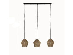 Lámpara Colgante LEDKIA (Beige - E27 - 3x40 W - Papel Trenzado)