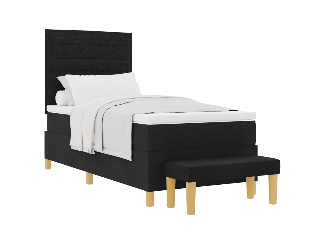 Maison Exclusive - Cama Tipo Box Spring Con Colchón Negro 100 X 200 Cm Tela