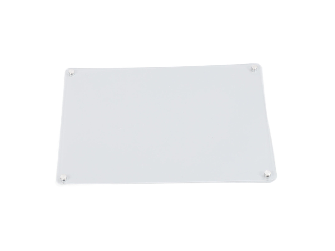 Pizarra magnética acrílica transparente borrable de 40 x 30 cm con bordes redondos para oficina, escuela y hogar