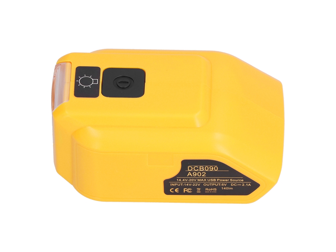 Adaptador Convertidor De Cargador De Batería Con Luz Led De Trabajo, Salida De Carga Usb De 12 V Cc A 14 V-22 V.