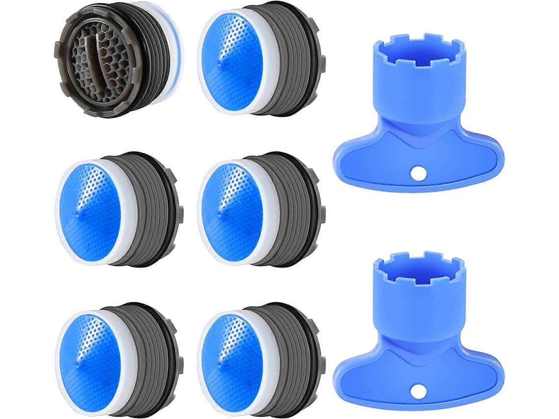 6 Aeradores M18.5 Para Grifo, Ahorro De Agua, Filtro 5 Capas, Resistente A Salpicaduras, Con 2 Llaves, Cocina Y Baño Azul