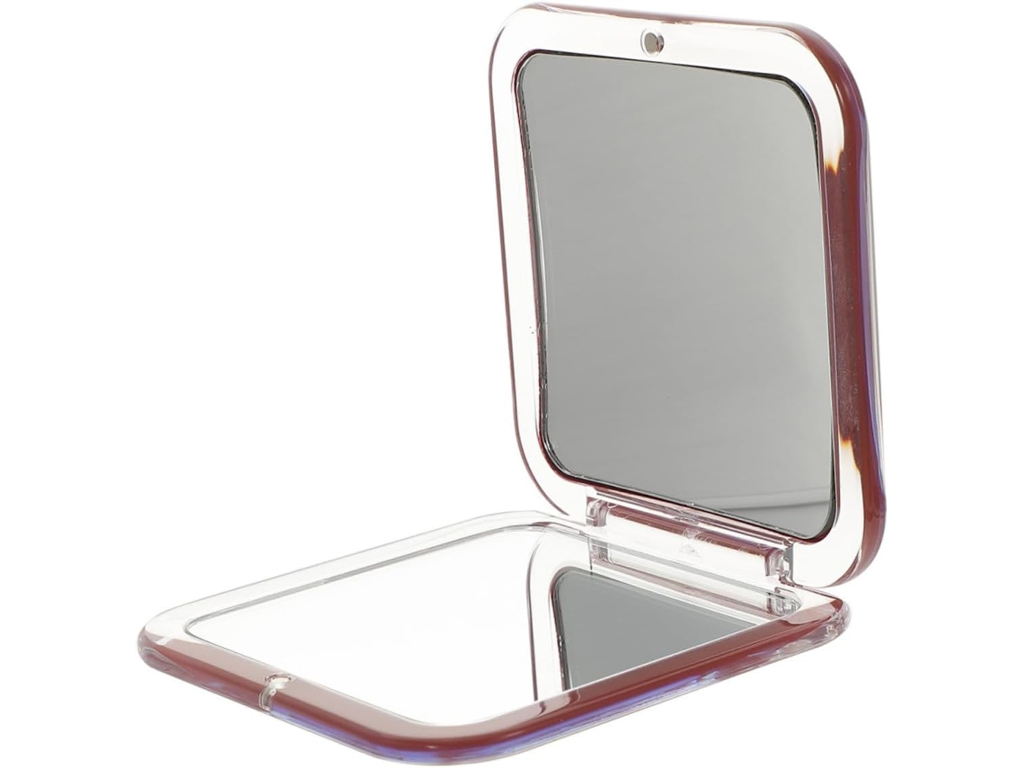 Miroir De Poche Pliable Para Maquillage 7x Grossissant En Résine Légère Y Verre, Compacto Portabl...