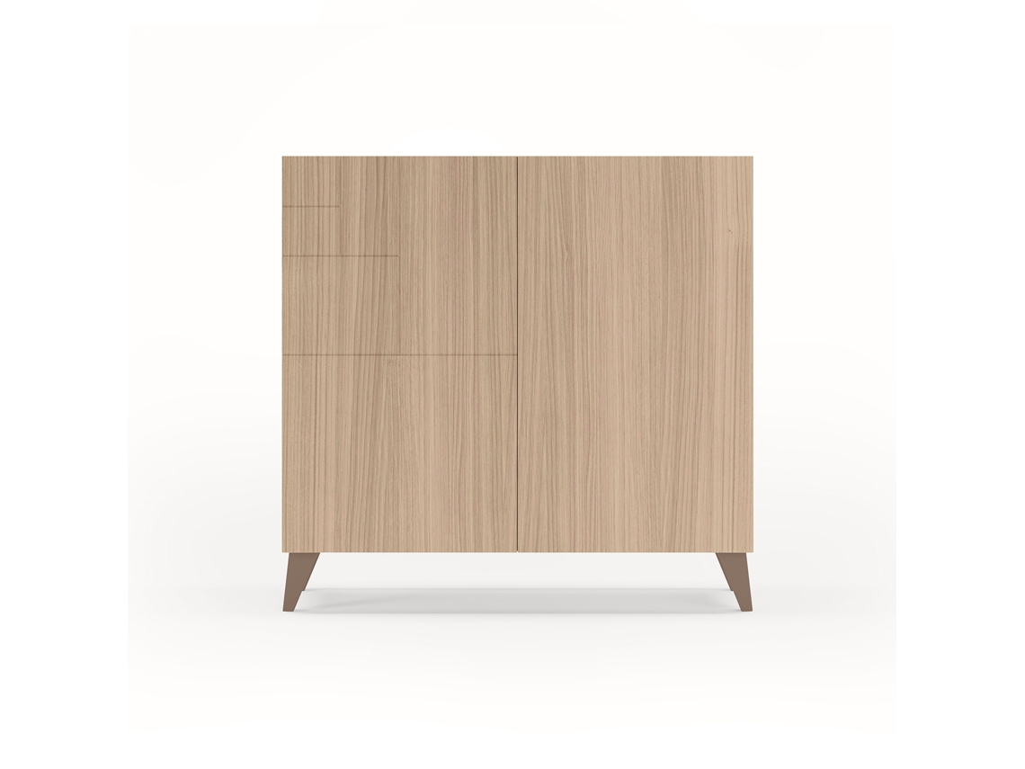Mueble zapatero HERDASA Bergen nogal claro, patas moka (87 x 90 x 27 cm)
