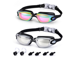 Gafas de natación para adultos, de silicona, antirayaduras y con revestimiento metálico.