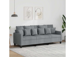Sofá de 3 plazas - Sofá para salón - Sofá de relax 180 cm Tela gris claro HARLANV1