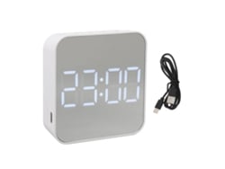 Reloj Digital Led Con 2 Alarmas, Pantalla Clara, Fecha Y Temperatura Para Dormitorio Y Oficina - Blanco