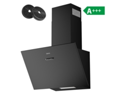 Ciarra Campana Extractor De Pared 60cm 650m³/h A+++ Recirculación Con Filtros De Carbón (2 Piezas) Y Exaustión Externa 3 Modos Negro Awb6762a