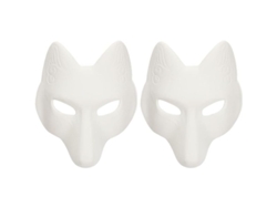 2 Máscaras De Zorro Blanco De Cuero Sintético, Ideales Para Halloween Y Fiestas De Disfraces.