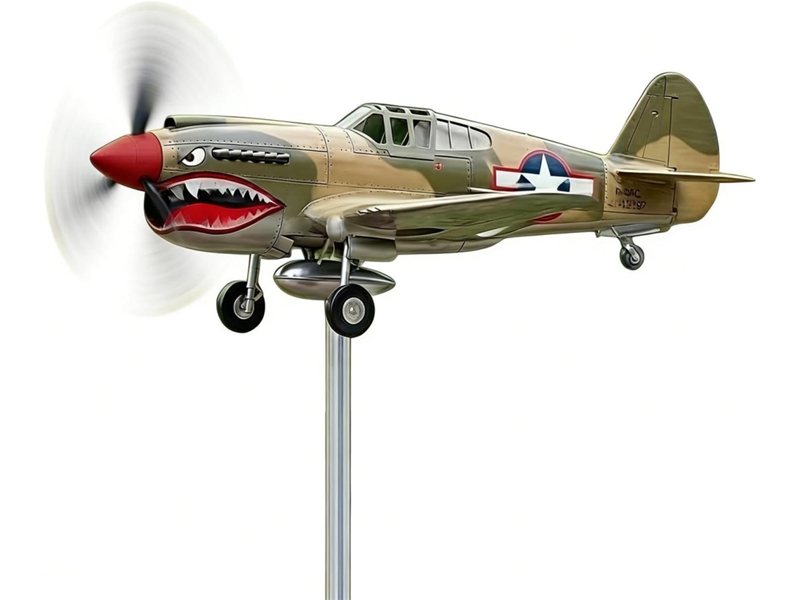 Molinos De Viento De Jardín Generico - Avión De Combate P-40, Decoración Metálica Para Exteriores, Estatua Giratoria De