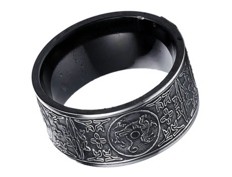Anillo Titanio Acero Cuatro Bestias-Negro-10 Anillo Titanio Acero Cuatro Bestias-Negro-10 JEIIBRZUI