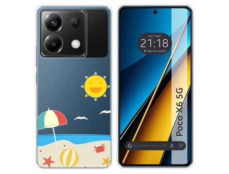 Funda Silicona Transparente para Xiaomi Poco X6 5G diseño Playa Dibujos TUMUNDOSMARTPHONE