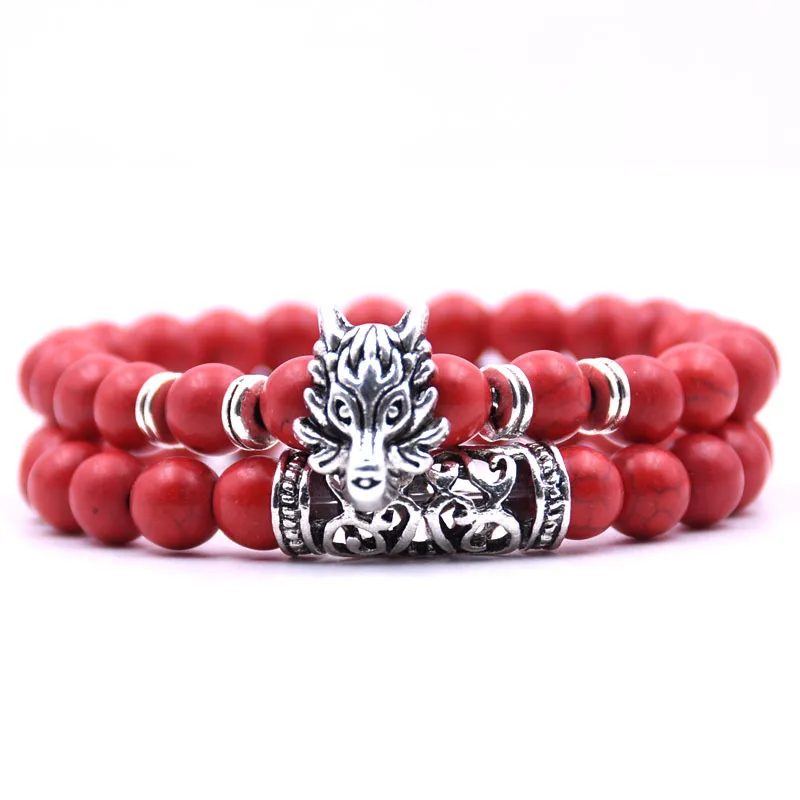Conjunto De Pulsera Elástica Con Cabeza De Dragón Animal
