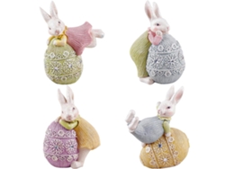 Conejo de Pascua y decoración de huevo de resina