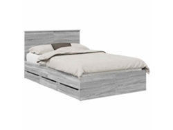 Maison Exclusive - Estructura De Cama Gris Sonoma 120 X 190 Cm Madera Ingenieril