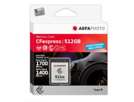 Tarjeta de memoria profesional Agfaphoto Cfexpress 512 Gb Nand