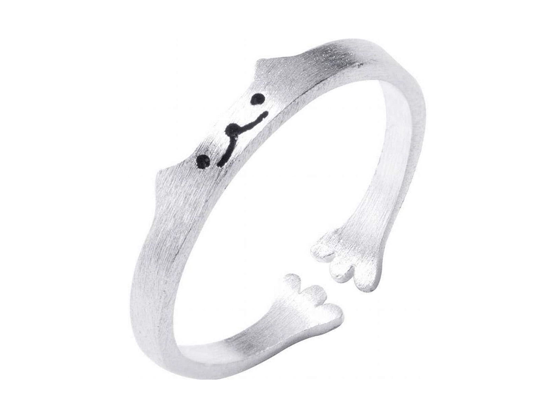 Lindo Anillo De Gato, Sencillo, Regalo Personalizado Para Parejas, Mujeres, A La Moda, Antioxidante, Ajustable.