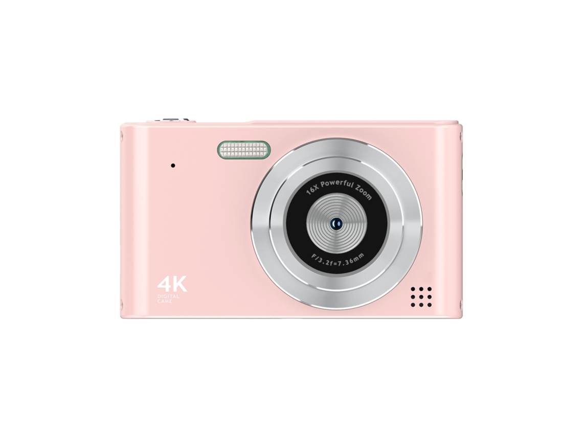 Câmera Digital Ultra Hd 4K H15 Com Foco Automático E Zoom 16X Mini Câmera Compacta Rosa