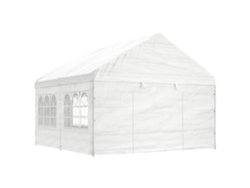 Cenador Con Techo VIDAXL Blanco Polietileno (4,46x4,08x3,22 m)