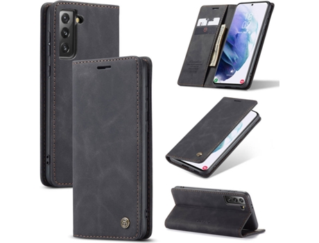 Carcasa Samsung S21 Livro Caseme Elite Negro