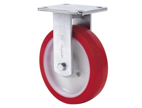 Rueda fija 17slr200-po nylon blanco-poliur.rojo eje liso ALEX