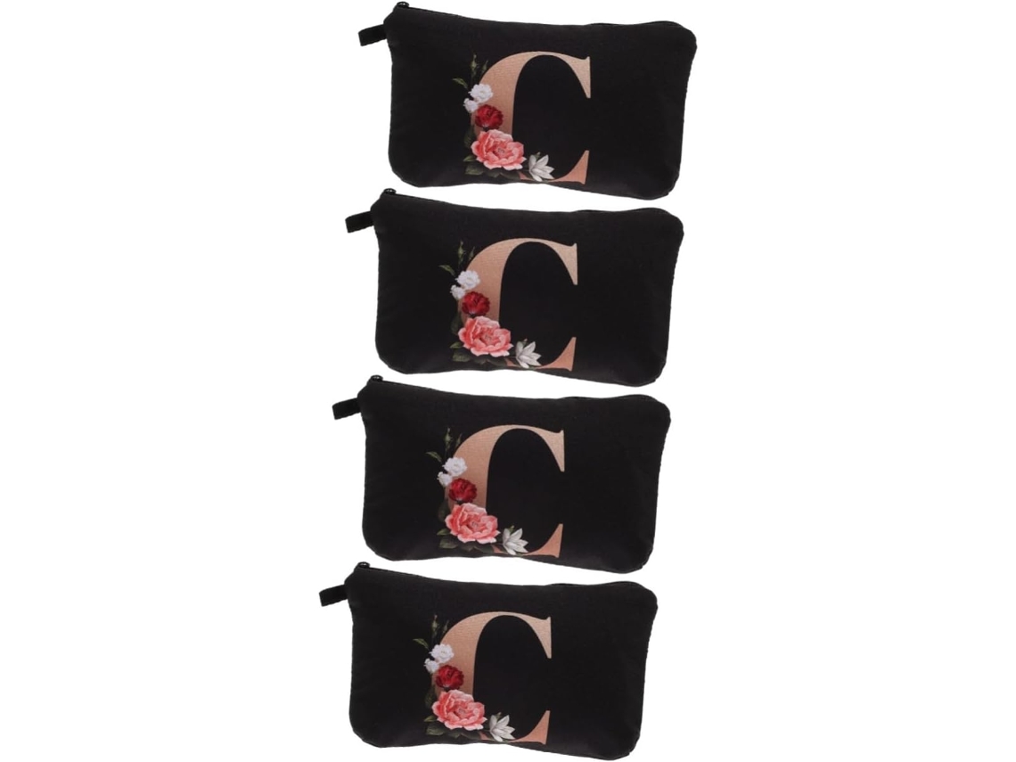 Neceser De Maquillaje Con Cremallera Y Diseño De Alfabeto De 4 Piezas Para Niñas, Bolso Pequeño.