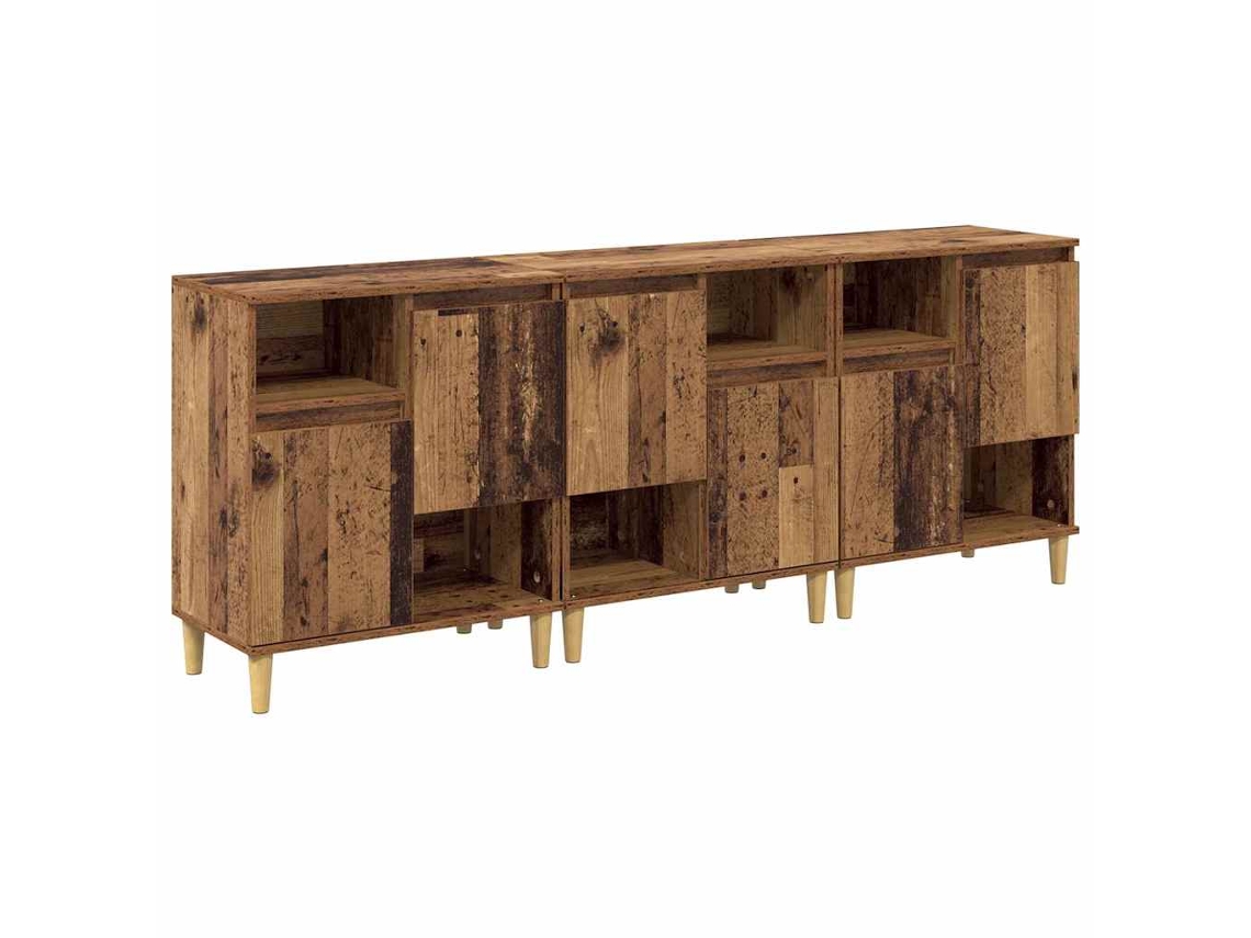 Aparador de madera antigua de 3 piezas, 60 x 35 x 70 cm, EXCLUSIVO DE LA CASA