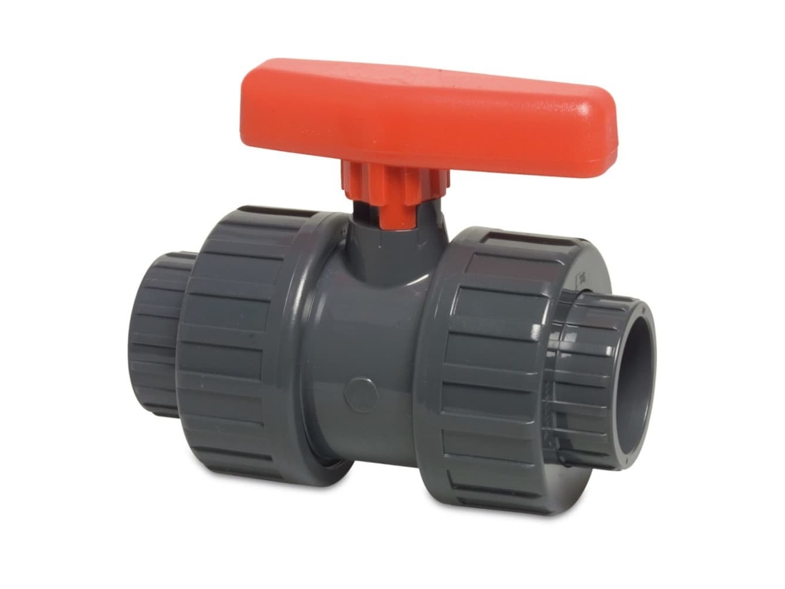 Válvula de bola de PVC PN16 de 50 mm con unión de ajuste y sellado perfecto Cepex