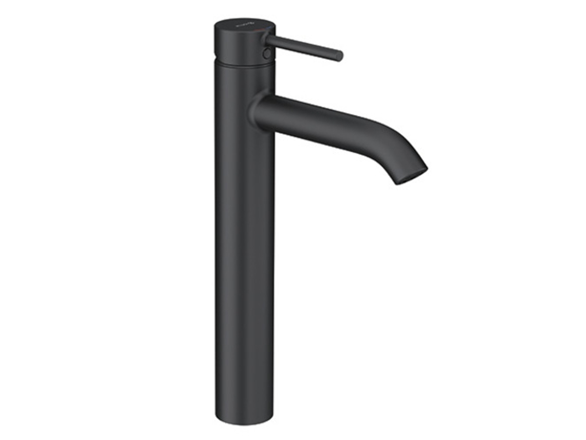 Mezclador monomando de lavabo Kludi Bozz, altura del caño 240 mm, sin desagüe, 382863976, color negro mate