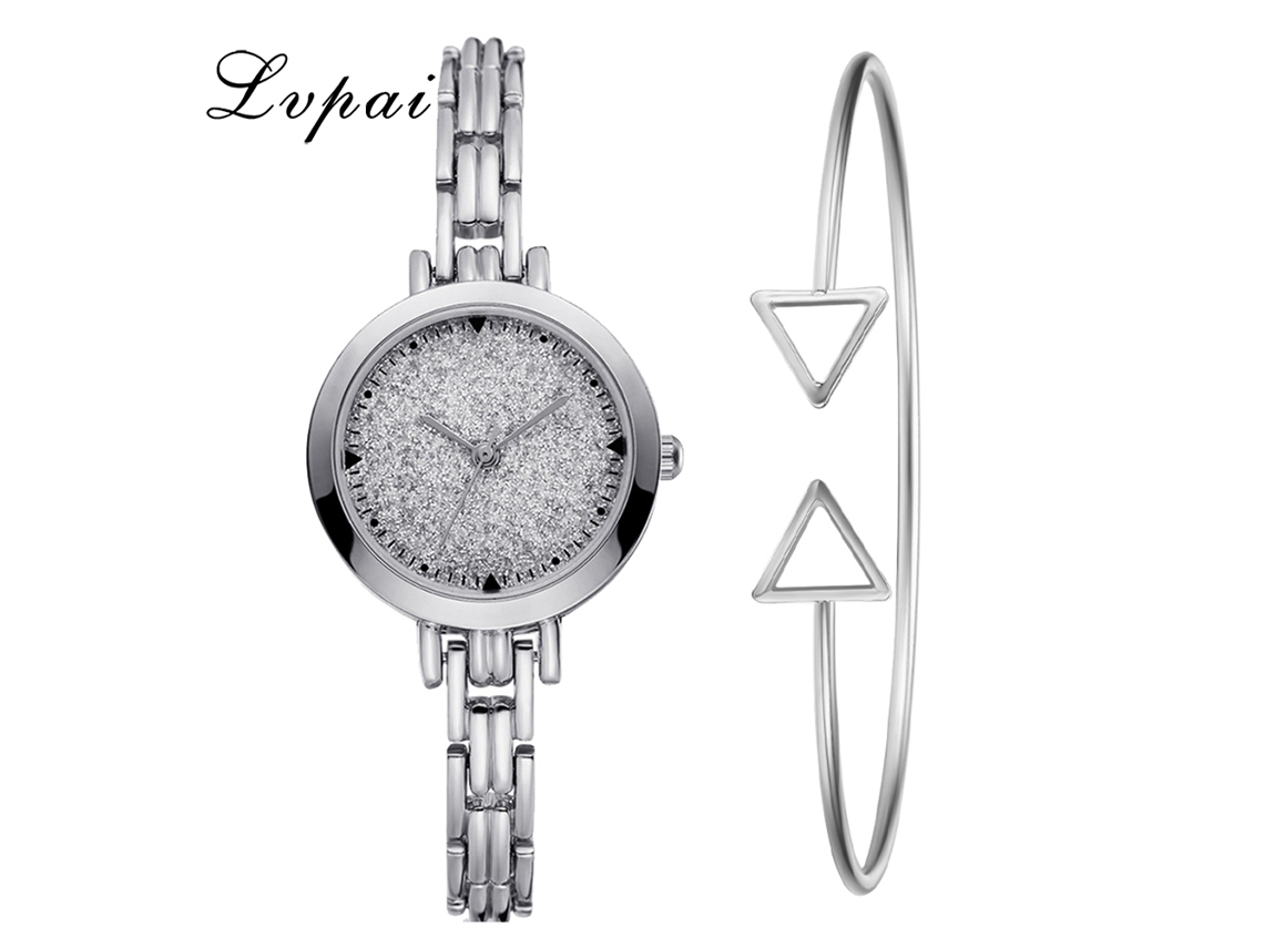 Reloj De Pulsera Sencillo E Informal Para Mujer Con Brazalete De Plata Blanca - Movimiento De Cuarzo