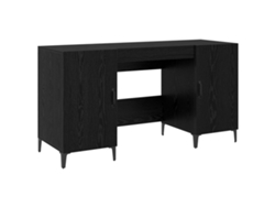 Escritorio | Mesa De Trabajo Roble Negro 140 X 50 X 75 Cm Madera De Ingeniería