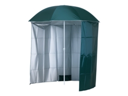 Sombrilla de patio Ø220x220 cm, panel lateral, 8 varillas, bolsa de transporte, color verde.