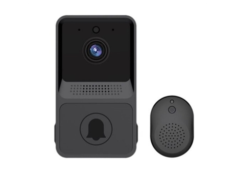 Timbre wifi inalámbrico inteligente Micrófono incorporado Altavoz Cámara de video intercomunicador gran angular de 110 grados Negro