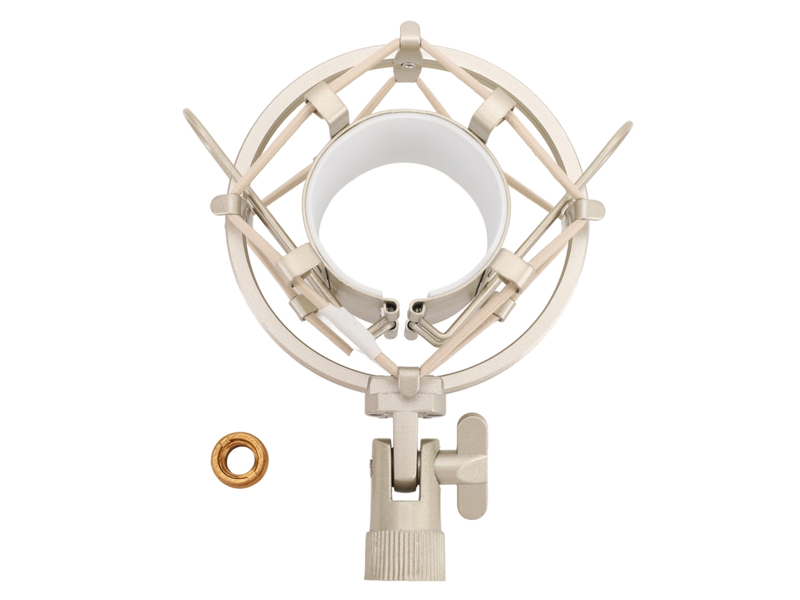 Suporte Anti-vibração Para Microfone Redondo 45-50mm Com Porca Conversora 5/8 Para 3/8 Ouro