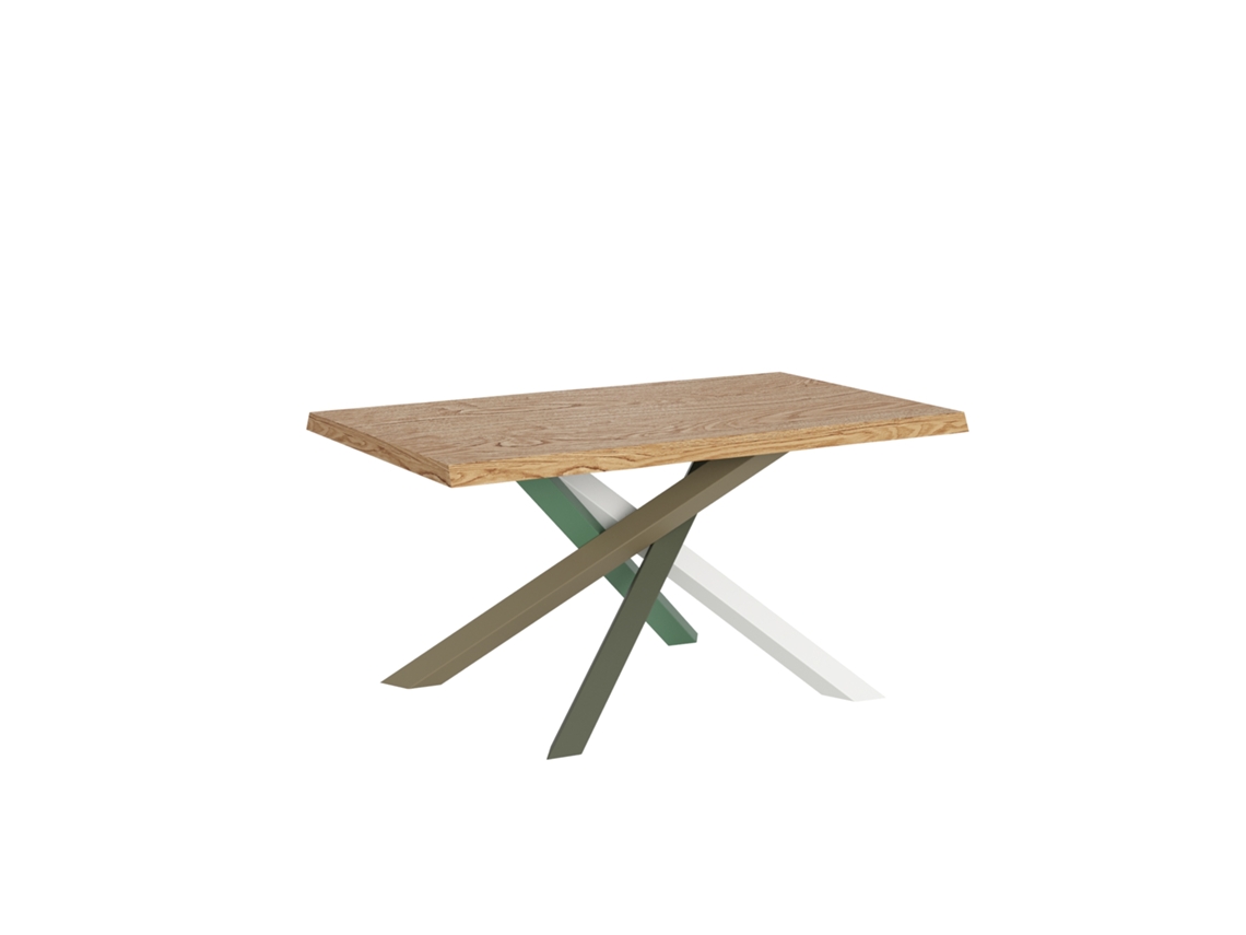 Mesa extensible Versalux 90x160/210 cm Patas de roble pelado 4/a Itamoby