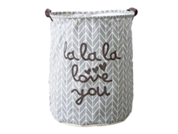 Cesta Redonda Plegable De Algodón Y Lino Para La Ropa Sucia, Ideal Para El Hogar O Dormitorios - Gris