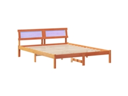 Maison Exclusive - Estructura De Cama Con Cabecera Marrón Cera 160 X 200 Cm