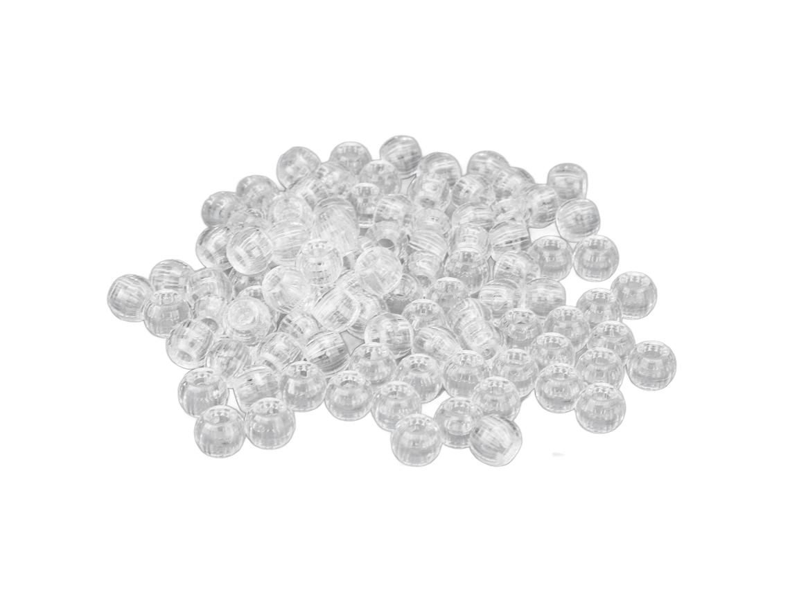 2026-100 Peças De Pérolas De Plástico Para Trançar Cabelo, Transparentes, 12mm, Material Resistente, Sem Corrosão, Design Exquisito