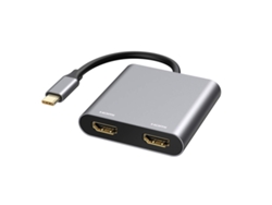 Adaptador USB C a HDMI dual, adaptador para dos monitores, concentrador USB C con dos estaciones de acoplamiento HDMI, SUNNY SPACES