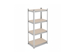 Relaxdays Prateleiras Pesadas, Hxlxp: 138x60x40 Cm, 200 Kg, Aço, 4 Prateleiras, Estante, Garagem, Prateado