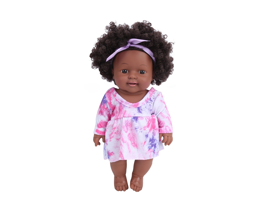 Muñeca Africana De Imitación De Bebé De 30 Cm Con Cabello Rizado Y Suave, De Vinilo, Ideal Como Regalo Para Niños Mayores De 3 Años.