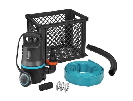 Kit Antiinundación GARDENA 9000 con Manguera de Descarga de 10 M – 300 W – Caudal Máximo 9000 L/H – Ampliación de Garantía 5 Años