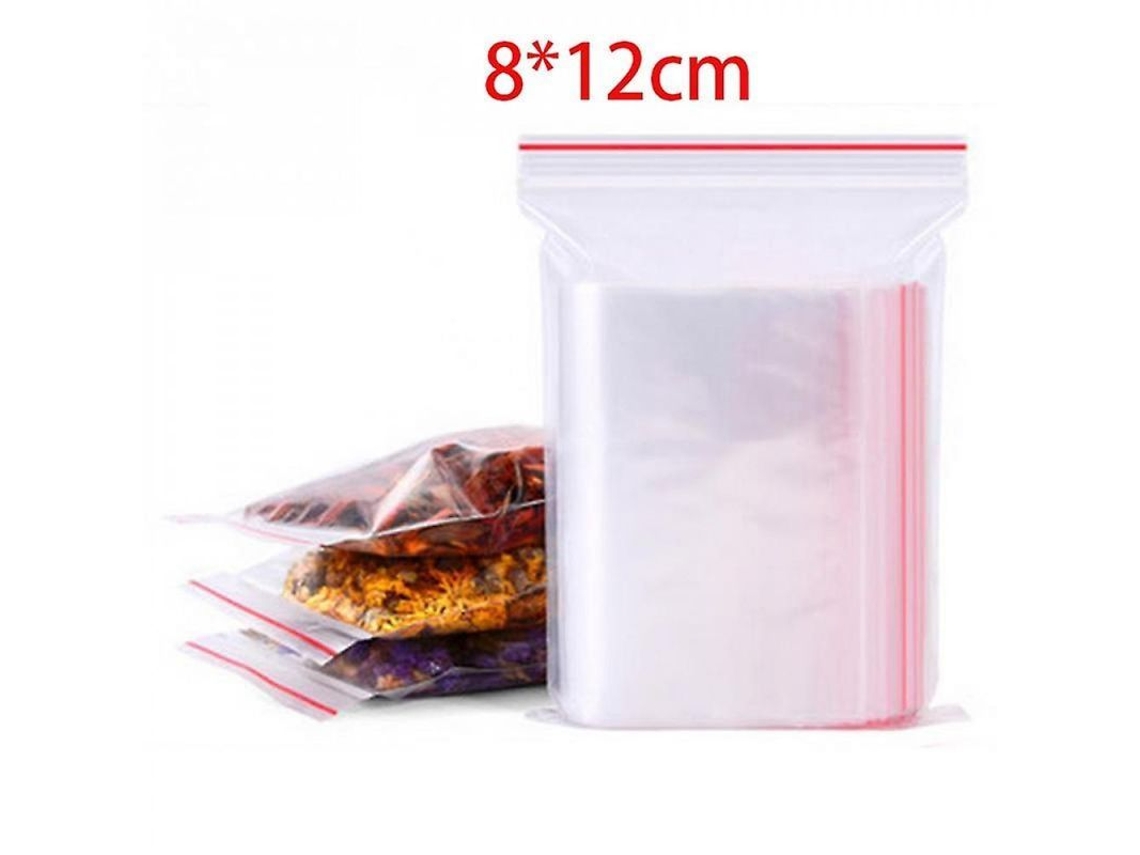 2026da-bolsas Resellables De Plástico Con Cremallera Transparentes Para Almacenamiento De Alimentos 100/300/500pcs 300 Piezas 8x12cm