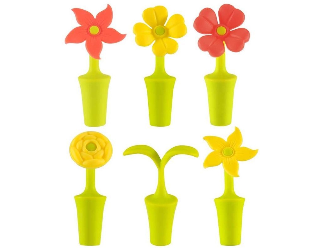 Taponeras De Silicona Para Botellas De Vino Sellantes Reutilizables Conjunto De 6 Diametro Universal Para Bebidas Y Condimentos