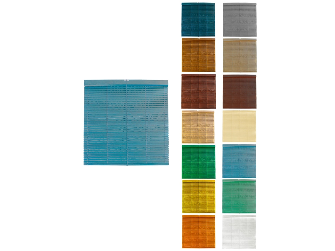 Persiana De Madera Alicantina Con Polea Metálica - Estor Enrollable Para Ventanas, Puertas, Salón Azul (pintada) 83 X 235 Cm